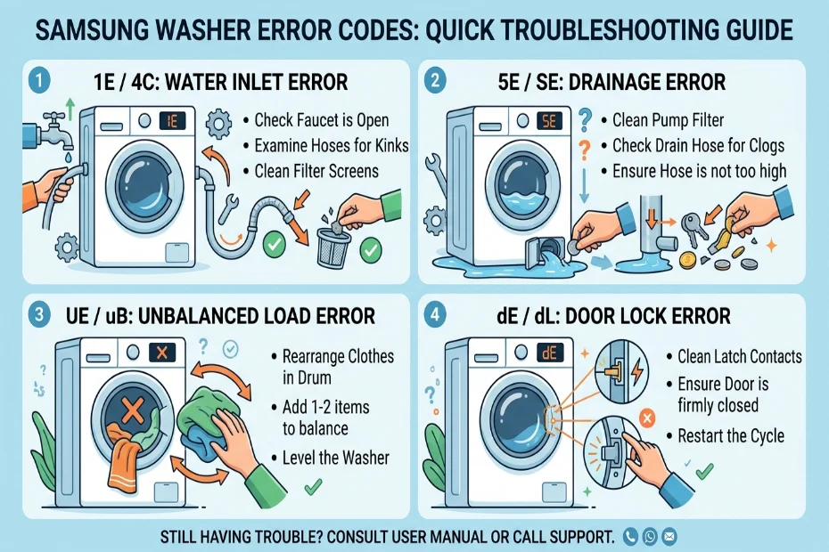 Most Common Samsung Washer Error Codes Explained
