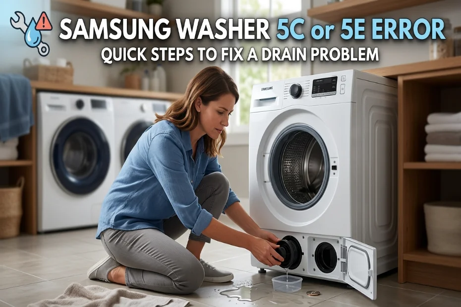 Samsung Washer 5C or 5E Error Quick Steps to Fix a Drain Problem